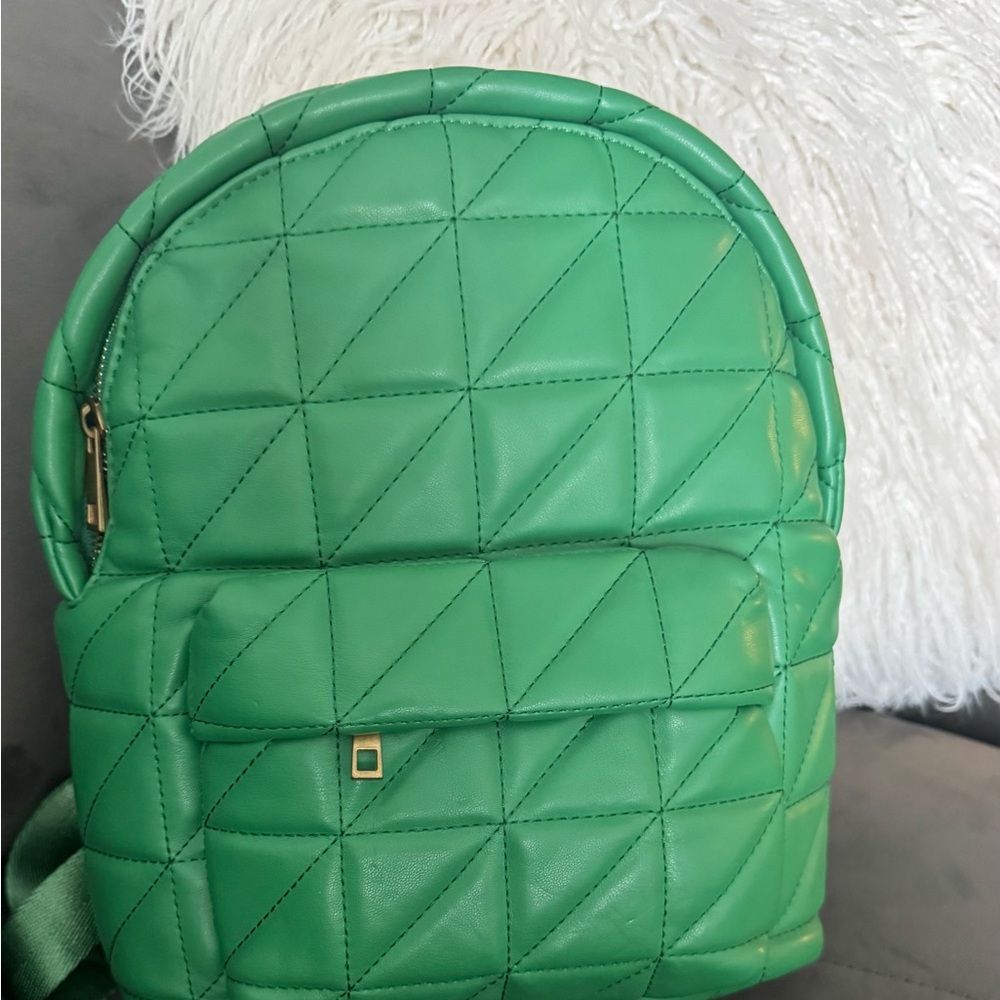 Zara Emerald Quilted Backpack